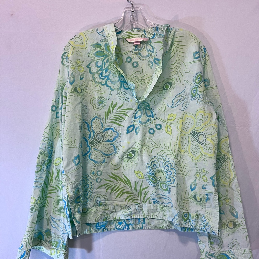Victoria’s Secret Cotton Top Blouse Size M/L Flare Sleeves Floral
